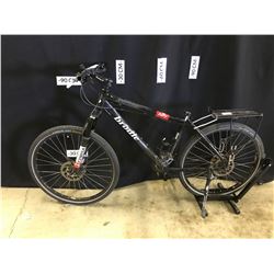 BLACK BRODIE FURY, 21 SPEED, 80CM STANDOVER HEIGHT MOUNTAIN BIKE DISC BRAKES,  - NO SEAT