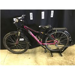 BLACK SPECIALIZED MYKA, 18 SPEED, 70CM STANDOVER HEIGHT MOUNTAIN BIKE