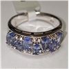 Image 1 : SILVER TANZANITE & WHITE TOPAZ (1.7CT) RING