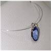 Image 2 : 10K WHITE GOLD FLOATING CEYLON SAPPHIRE(1.1CT) NECKLACE