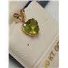 Image 2 : 10K YELLOW GOLD PERIDOT(0.7CT) HEART SHAPED PENDANT