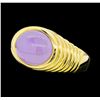 Image 2 : 14KT Yellow Gold Ladies 3.20 ctw Lavender Jade Ring