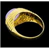 Image 3 : 14KT Yellow Gold Ladies 3.20 ctw Lavender Jade Ring