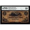 Image 1 : 1850's $2 Nemaha Valley Bank Brownville, NE NE10G8a Obsolete Note PMG Very Good 10