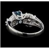 Image 3 : 18KT White Gold 1.80 ctw Blue Zircon and Diamond Ring