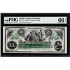 Image 1 : 1872 $20 State of South Carolina Obsolete Note PMG Gem Unc. 66EPQ Low Serial Number