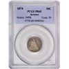 Image 1 : 1874 Proof Seated Liberty Dime Coin Arrows PCGS PR65