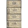 Image 1 : Lot of (4) 1864 $1 State of Louisiana Obsolete Notes