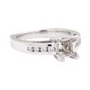 Image 1 : Platinum 0.25 ctw Diamond Princess Semi-mount Ring