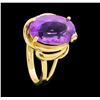 Image 4 : 14KT Yellow Gold Ladies 7.00 ctw Amethyst Ring