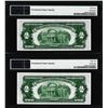 Image 2 : Lot of (2) Consecutive 1928D $2 Legal Tender Notes Fr.1505 PMG Choice Uncirculated 64EPQ