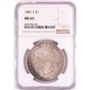 Image 1 : 1881-S $1 Morgan Silver Dollar Coin NGC MS63