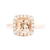 Image 1 : 14KT Rose Gold Ladies 2.10 ctw Morganite and Diamond Ring