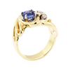 Image 4 : 14KT Yellow Gold 1.29 ctw Sapphire and Diamond Ring