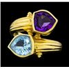 Image 1 : 14KT Yellow Gold Ladies 2.00 ctw Amethyst and Blue Topaz Ring