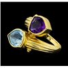 Image 2 : 14KT Yellow Gold Ladies 2.00 ctw Amethyst and Blue Topaz Ring