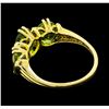 Image 3 : 14KT Yellow Gold Ladies 5.00 ctw Peridot Three Stone Ring