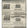 Image 1 : Lot of 1863 Five & Twenty Cents Mount Pleasant, MA Apothecary Store Obsolete Bank Notes