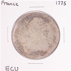 1775 France Louis XVI ECU Silver Coin