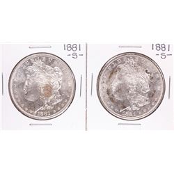 Lot of (2) 1881-S $1 Morgan Silver Dollar Coins