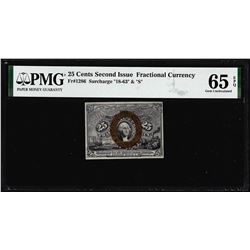 1863 25 Cents Second Issue Fractional Note Fr.1286 PMG Gem Uncirculated 65EPQ