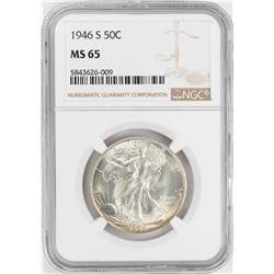1946-S Walking Liberty Half Dollar Coin NGC MS65