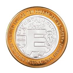.999 Silver Reno Tahoe International Airport $10 Casino Limited Edition Gaming Token