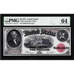 1917 $2 Legal Tender Note Fr.60 PMG Choice Uncirculated 64