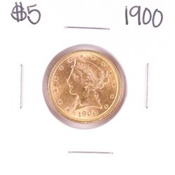 1900 $5 Liberty Head Half Eagle Gold Coin