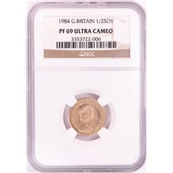 1984 Proof Great Britain 1/2 Sovereign Gold Coin NGC PF69 Ultra Cameo