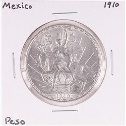 1910 Mexico Un Peso Silver Coin