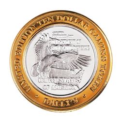 .999 Silver Bally's Las Vegas $10 Casino Limited Edition Gaming Token