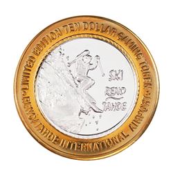 .999 Silver Reno Tahoe International Airport $10 Casino Limited Edition Gaming Token