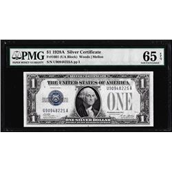 1928A $1 Silver Certificate Note Fr.1601 PMG Gem Uncirculated 65EPQ