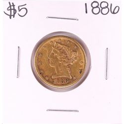 1886 $5 Liberty Head Half Eagle Gold Coin