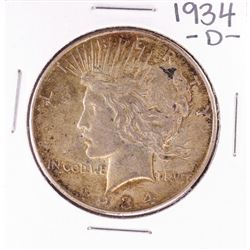 1934-D $1 Peace Silver Dollar Coin