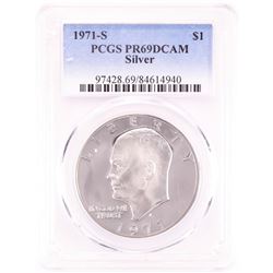 1971-S $1 Proof Eisenhower Silver Dollar Coin PCGS PR69DCAM