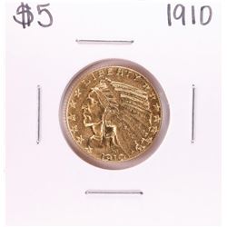 1910 $5 Indian Head Half Eagle Gold Coin