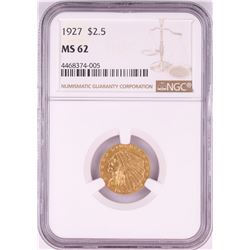 1927 $2 1/2 Indian Head Quarter Eagle Gold Coin NGC MS62
