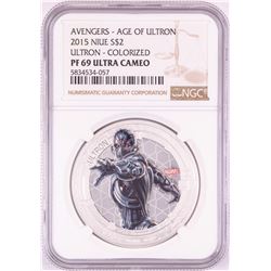 2015 Niue $2 Proof Avengers Age of Ultron Silver Coin NGC PF69 Ultra Cameo