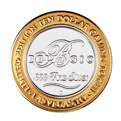 .999 Silver Bellagio Las Vegas, Nevada $10 Casino Limited Edition Gaming Token