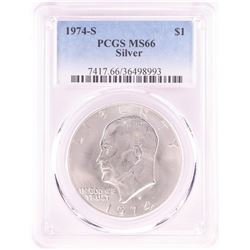 1974-S $1 Eisenhower Silver Dollar Coin PCGS MS66