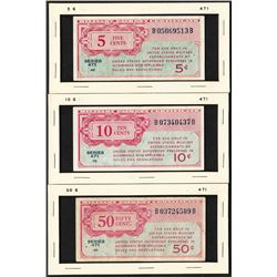 Lot of (3) Series 471 Military Payment Certificate Notes