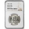 Image 1 : 1953 Franklin Half Dollar Coin NGC MS64FBL