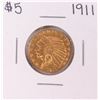 Image 1 : 1911 $5 Indian Head Half Eagle Gold Coin