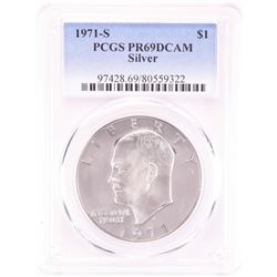 1971-S $1 Proof Eisenhower Silver Dollar Coin PCGS PR69DCAM