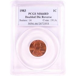 1983 Doubled Die Reverse Lincoln Memorial Cent Coin PCGS MS66RD