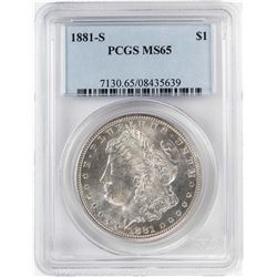 1881-S $1 Morgan Silver Dollar Coin PCGS MS65