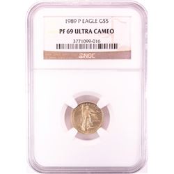 1989-P Proof $5 American Gold Eagle Coin NGC PF69 Ultra Cameo