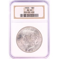 1923 $1 Peace Silver Dollar Coin NGC MS65